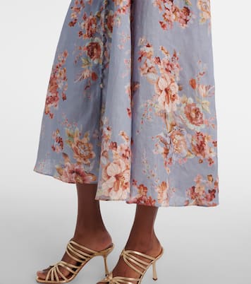 Awaken floral linen midi dress | Zimmermann