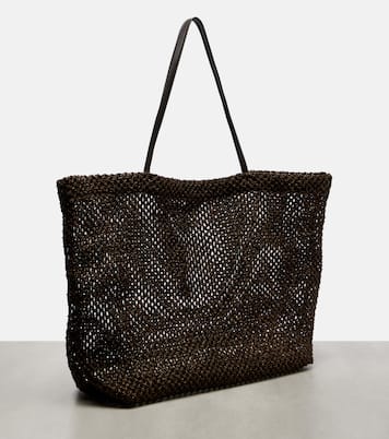 Borsa Barn Medium in mesh con pelle | The Row