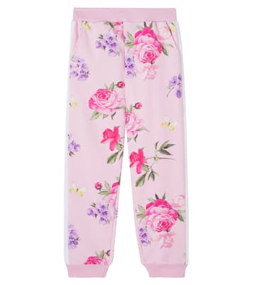Floral cotton-blend sweatpants | Monnalisa