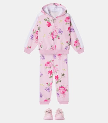 Floral cotton-blend sweatpants | Monnalisa