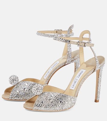 Sandali Sacora 100 in suede con cristalli | Jimmy Choo