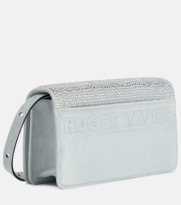 Viv' Choc embellished suede shoulder bag | Roger Vivier