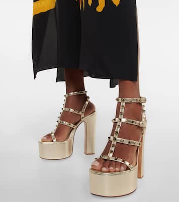Rockstud leather platform sandals | Valentino Garavani