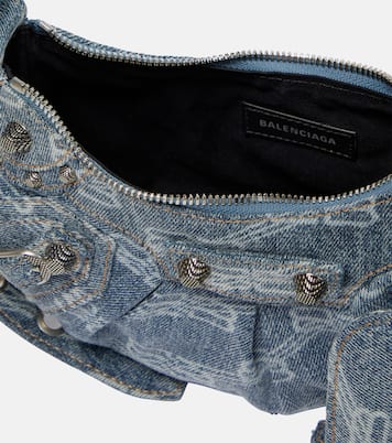 Le Cagole XS denim shoulder bag | Balenciaga