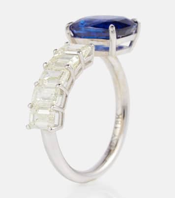 Floating 18kt 화이트 골드 사파이어 다이아몬드 링 | Shay Jewelry