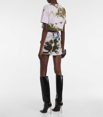 Logo tie-dye cotton crop top | Off-White