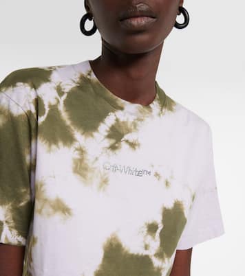 Logo tie-dye cotton crop top | Off-White