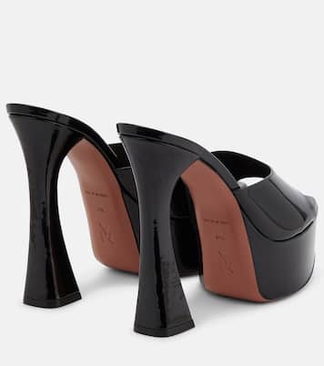 Dalida patent leather platform mules | Amina Muaddi