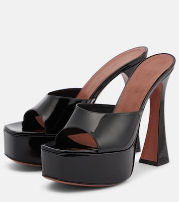 Dalida patent leather platform mules | Amina Muaddi