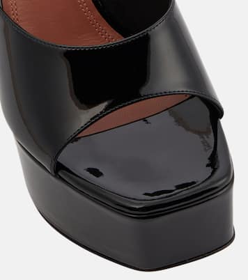 Dalida patent leather platform mules | Amina Muaddi