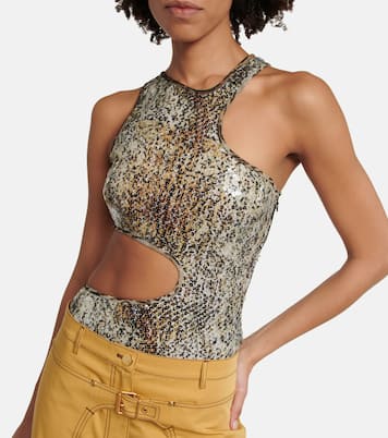 Tank top con cut-out e paillettes | Stella McCartney