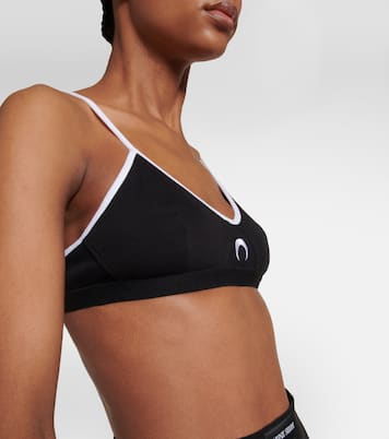 Bralette in misto cotone con logo | Marine Serre