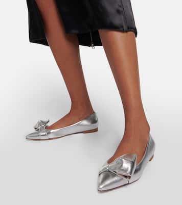 Bow-embellished leather ballet flats | Gianvito Rossi