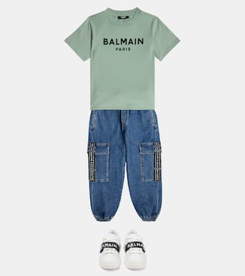 로고 코튼 저지 티셔츠 | Balmain Kids