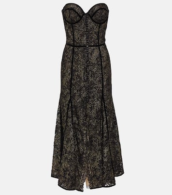 Castora strapless lace midi dress | Costarellos