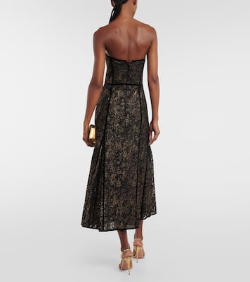 Castora strapless lace midi dress | Costarellos