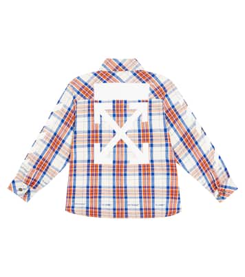 Camicia Arrows in misto cotone a quadri | Off-White Kids