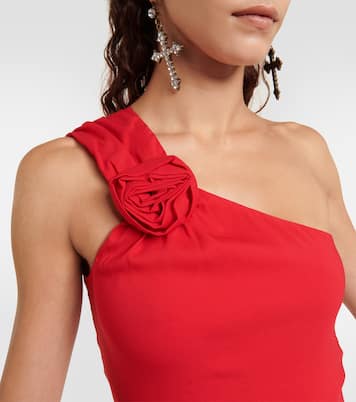 Floral-appliqué crêpe minidress | Blumarine