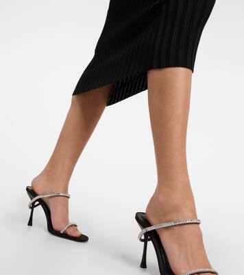 Rhea metallic-knit midi dress | Galvan