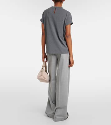 Embellished cotton-blend T-shirt | Brunello Cucinelli