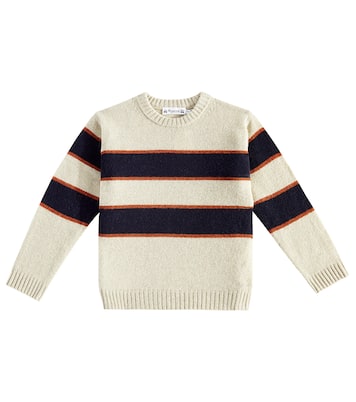 Pullover Branco in lana a righe | Bonpoint