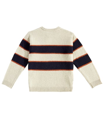 Pullover Branco in lana a righe | Bonpoint