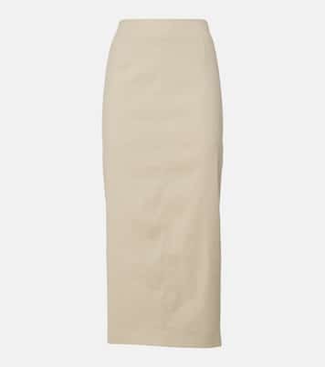 Falda midi Kimpton de mezcla de lino | Veronica Beard