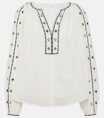 Tina embroidered cotton top | Velvet