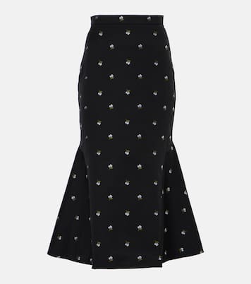 Gonna midi in jacquard con ricamo | Erdem