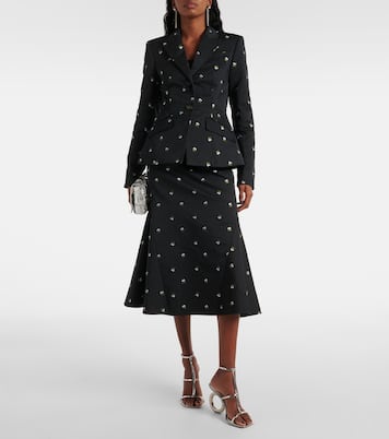 Gonna midi in jacquard con ricamo | Erdem