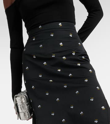 Gonna midi in jacquard con ricamo | Erdem