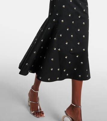 Gonna midi in jacquard con ricamo | Erdem