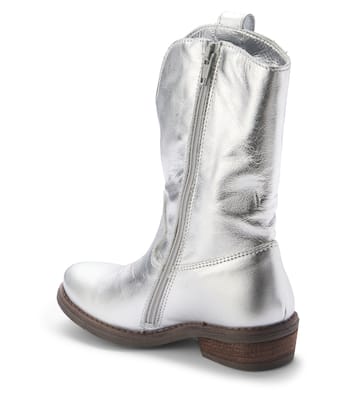 Stivali texani in pelle metallizzata | Monnalisa
