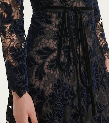 Abito midi in pizzo guipure di velluto | Oscar de la Renta