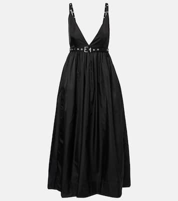 Vestido midi de duquesa con cinturón | Ganni
