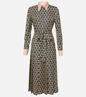 Hemdblusenkleid Toute La V aus Seiden-Twill | Valentino