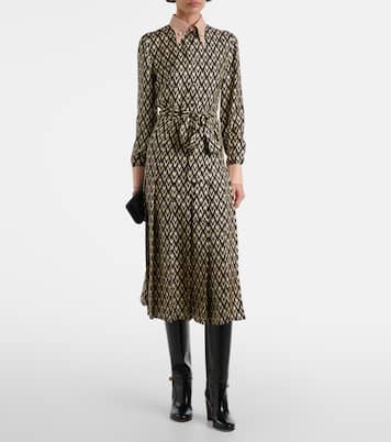 Hemdblusenkleid Toute La V aus Seiden-Twill | Valentino