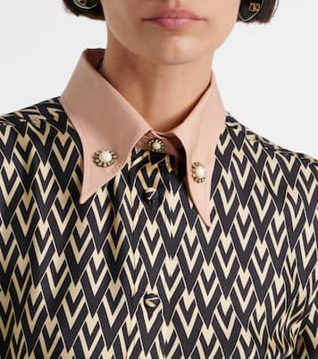 Hemdblusenkleid Toute La V aus Seiden-Twill | Valentino