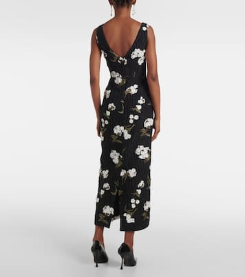 Abito midi in jacquard con ricamo | Erdem