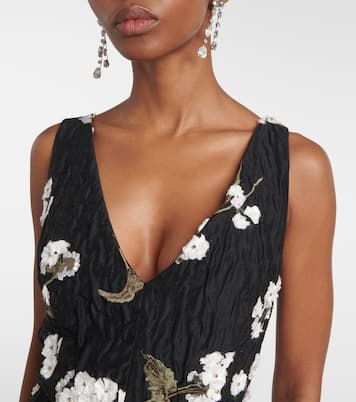 Abito midi in jacquard con ricamo | Erdem