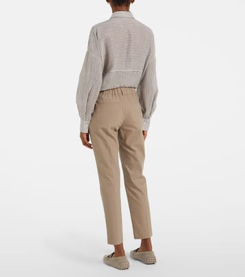 Pantaloni slim in misto cotone | Brunello Cucinelli