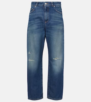 Jeans rectos con efecto desgastado | Dolce&Gabbana