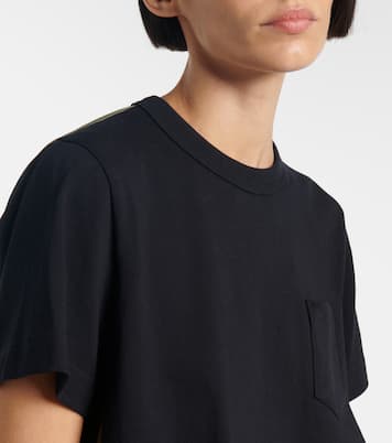 T-shirt in jersey di cotone e twill | Sacai