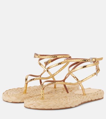 Hydra metallic leather thong sandals | Paris Texas