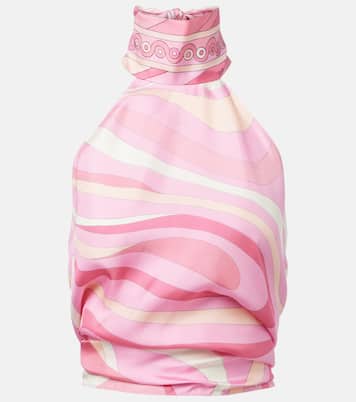 Iride halterneck silk top | Pucci