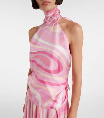 Iride halterneck silk top | Pucci