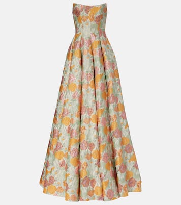 Robe longue en brocart à fleurs | Markarian