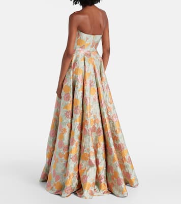 Robe longue en brocart à fleurs | Markarian