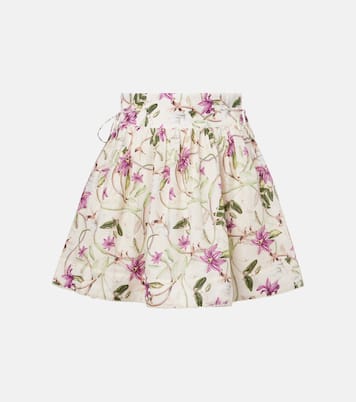 Shorts de lino floral | Agua by Agua Bendita