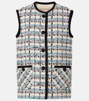Weste Mossi aus Tweed mit Pailletten | Valentino